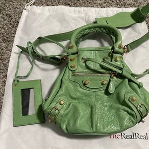 Balenciaga Pompon green apple bag